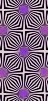 Vibrant purple geometric mobile wallpaper with optical illusions.