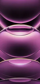 Abstract purple glass spheres on black background wallpaper.