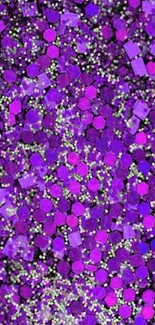 Vibrant purple glitter wallpaper with mosaic effect for mobile devices.