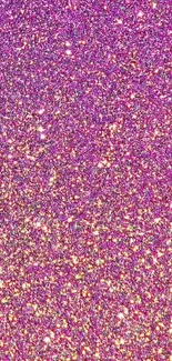 Vibrant purple glitter wallpaper with shining reflections.