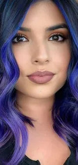 Vibrant purple hair mobile wallpaper.