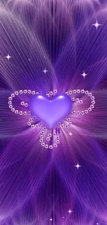 Purple heart design with abstract background in digital art style.