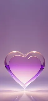 Purple heart crystal on a soft gradient background.