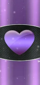 Vibrant purple heart on textured black background.