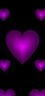 Purple heart wallpaper on black background.