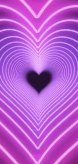 Purple heart wallpaper with neon gradients and captivating design.