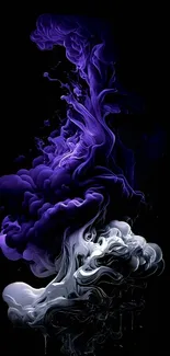 Dark background with vibrant purple ink swirling.