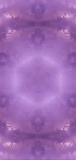 Purple kaleidoscope wallpaper with symmetrical design.