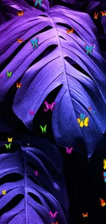 Vibrant purple leaves create a stunning mobile wallpaper design.