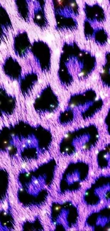 Vibrant purple leopard print wallpaper design.