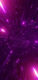 Purple light speed burst wallpaper with vibrant cosmic theme.