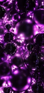 Vibrant purple wallpaper with glowing orbs.