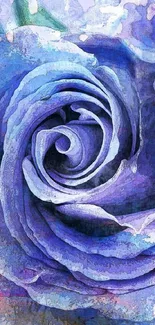 Vibrant purple rose art wallpaper with textured design.