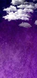 Vibrant purple wallpaper with subtle clouds.