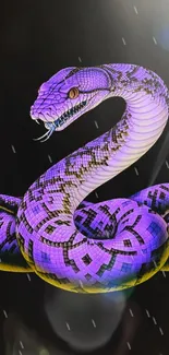 Intricate purple snake design wallpaper for mobile.