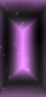 Purple space portal with starry details.