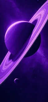 Purple Saturn space wallpaper with cosmic beauty.