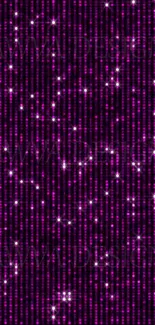 Mobile wallpaper with vibrant purple sparkles and shimmering light patterns.