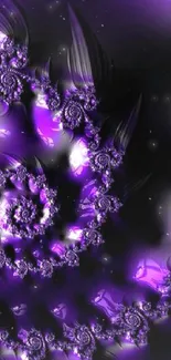 Vibrant purple spiral design with abstract fractal patterns for mobile wallpaper.