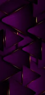 Purple geometric triangle pattern wallpaper.