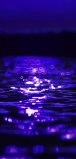 Purple water reflection under a night sky wallpaper.