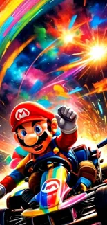 Colorful anime-style racing scene wallpaper with vibrant character.