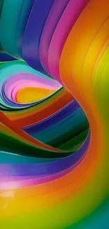 Vibrant rainbow abstract mobile wallpaper with fluid shapes and bright colors.