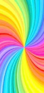 Vibrant rainbow abstract art wallpaper with swirling colors.