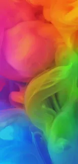 Vibrant rainbow abstract wallpaper with dynamic colors and artistic flow.