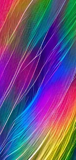 Vibrant abstract wallpaper with rainbow colors and dynamic texture.