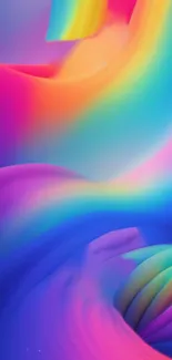 Vibrant rainbow abstract mobile wallpaper with gradients.