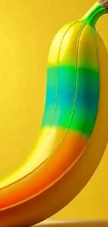 Vibrant rainbow-colored banana art wallpaper.