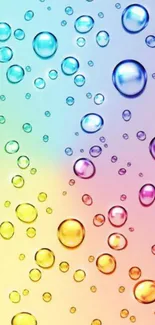 Vibrant rainbow bubble wallpaper with colorful gradient.