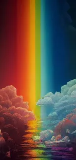 Rainbow cloud wallpaper with vibrant colors.