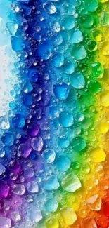 Vibrant rainbow crystal pattern wallpaper.
