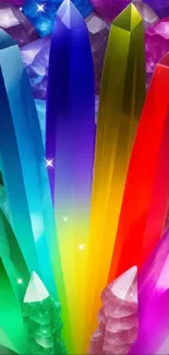 Vibrant crystals in rainbow colors forming a stunning visual display.