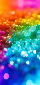 Vibrant rainbow crystal wallpaper with sparkling hues and textures.