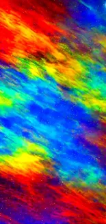 Colorful rainbow galaxy wallpaper with cosmic hues.