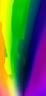 Vibrant phone wallpaper with rainbow gradient and dominant purple shade.