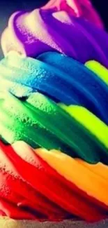 Vibrant rainbow ice cream cone wallpaper.