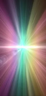 Vibrant rainbow light burst, colorful and dynamic wallpaper.