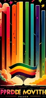 Vibrant rainbow wallpaper featuring diverse colors and a pride theme design.