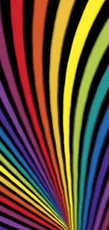 Vibrant rainbow stripes mobile wallpaper with dynamic colors.