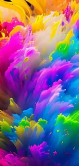 Vibrant abstract rainbow colored phone wallpaper with dynamic hues.