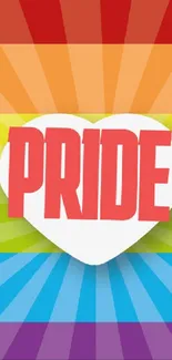 Rainbow Pride wallpaper with heart design