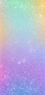 Vibrant rainbow gradient wallpaper with sparkle effect.