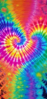 Vibrant rainbow spiral with psychedelic patterns, bright and colorful.