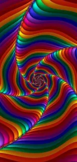 Colorful rainbow spiral design wallpaper for mobile phone.