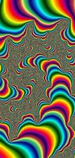 Vibrant rainbow spiral wallpaper with hypnotic pattern