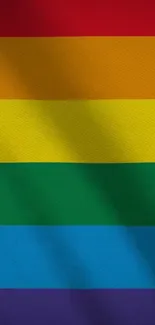 Vibrant rainbow pride flag mobile wallpaper.